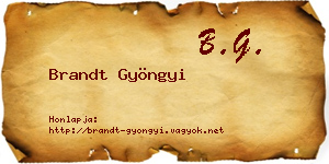 Brandt Gyöngyi névjegykártya