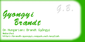 gyongyi brandt business card