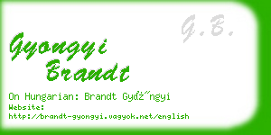 gyongyi brandt business card